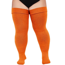 Cargar imagen en el visor de la galería, Medias musleras gruesas para mujer -Naranja - Ozerty